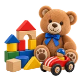 Crianças brincando com brinquedos educativos