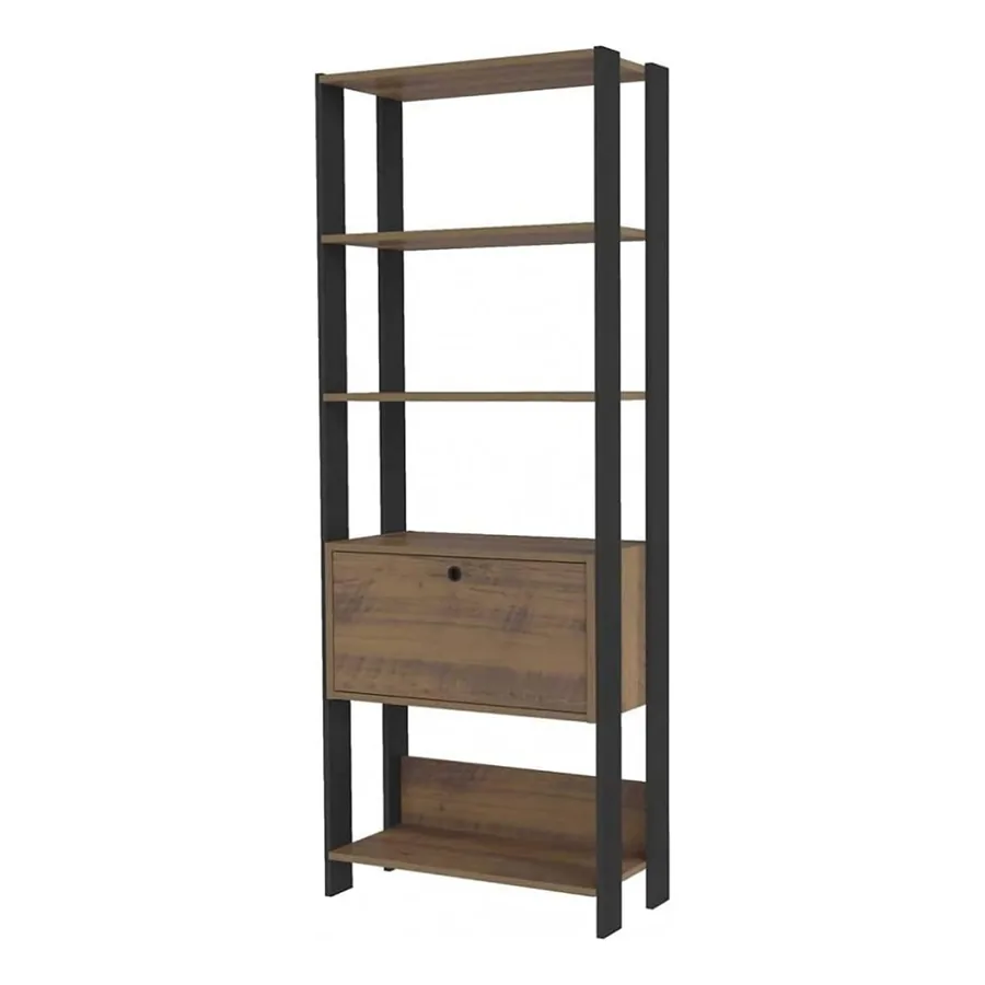 Estante Industrial Artely Pinho em pinho/preto com porta basculante